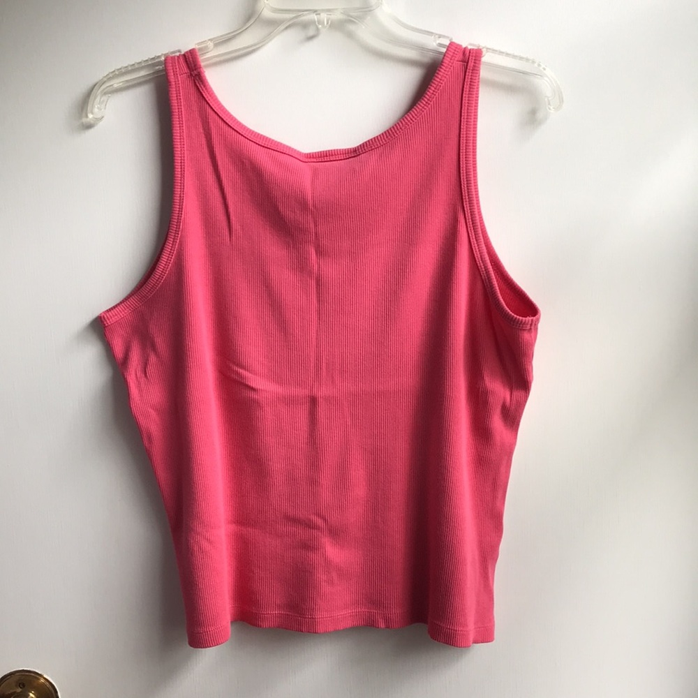 Talbots Pink Ribbed Tank Top EUC sz Medium Petite - Picture 5 of 5